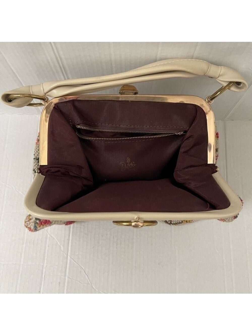 Women’s Dova Vintage 1950’s Empress Tapestry Handbag Floral Handbag Embroidered - Picture 5 of 7